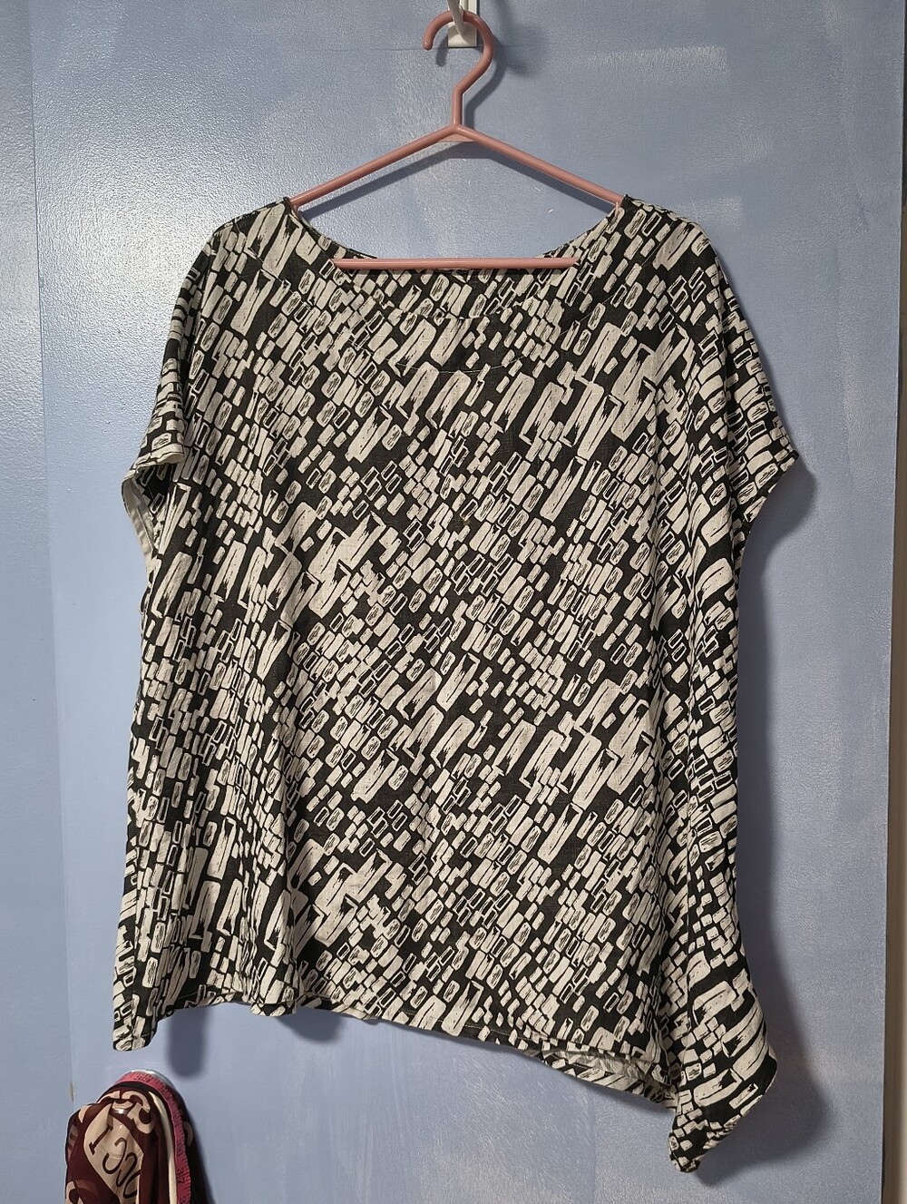 Bryn Walker Pure Linen Brown + Cream Asymmetric Tunic XL